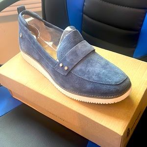 Hush Puppies - Blue Suede Slip on Loafer